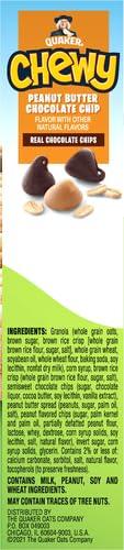 image:imageQuaker Chewy Granola Bar Peanut Butter Chocolate Chip Granola Bars 084 Oz 8 Ct