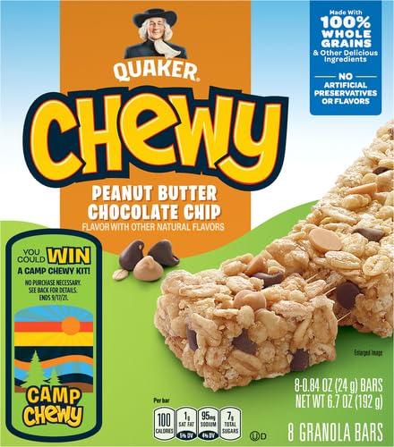 image:imageQuaker Chewy Granola Bar Peanut Butter Chocolate Chip Granola Bars 084 Oz 8 Ct