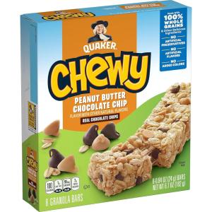 Quaker Chewy Granola Bar Peanut Butter Chocolate Chip Granola Bars, 0.84 Oz, 8 Ct