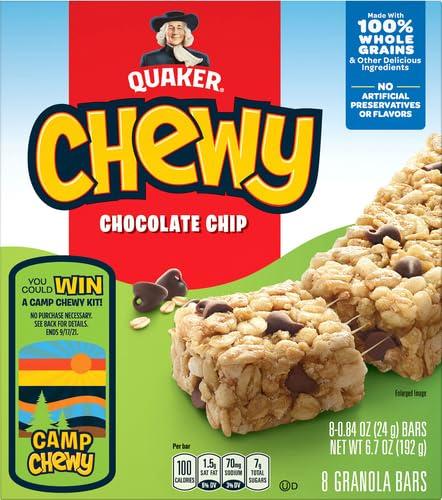image:imageQuaker Chewy Granola Bar Chocolate Chip Granola Bars 084 Oz 8 Ct