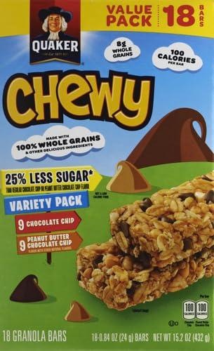 image:imageQuaker Chewy Granola Bar Variety Pack 084 Oz 18 Ct