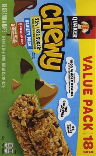 image:imageQuaker Chewy Granola Bar Variety Pack 084 Oz 18 Ct