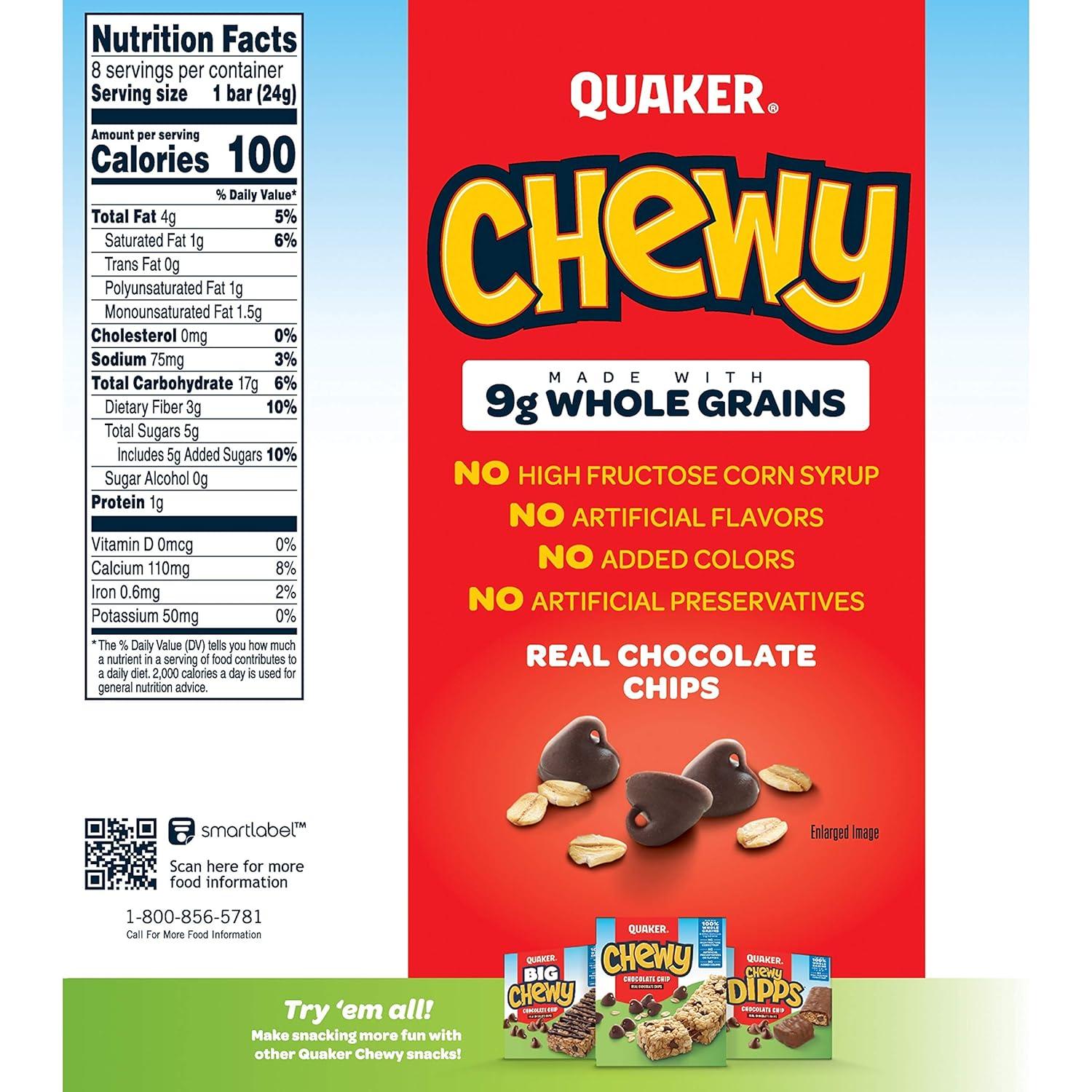 image:imageQuaker Chewy Granola Bars Chocolate Chip 084 Oz 8 Ct