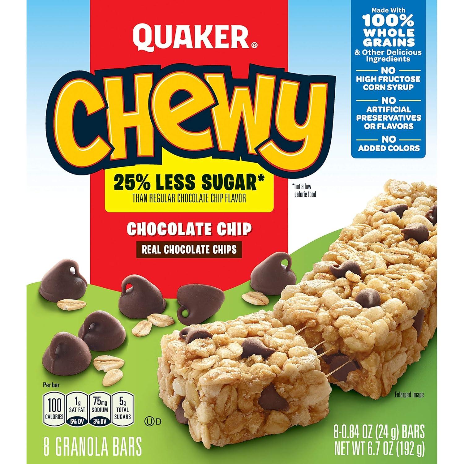 image:imageQuaker Chewy Granola Bars Chocolate Chip 084 Oz 8 Ct