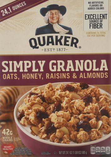 image:imageQuaker Granola Oats Honey Almonds amp Raisins 100 Natural 241 Oz241 Ounce Pack of 2