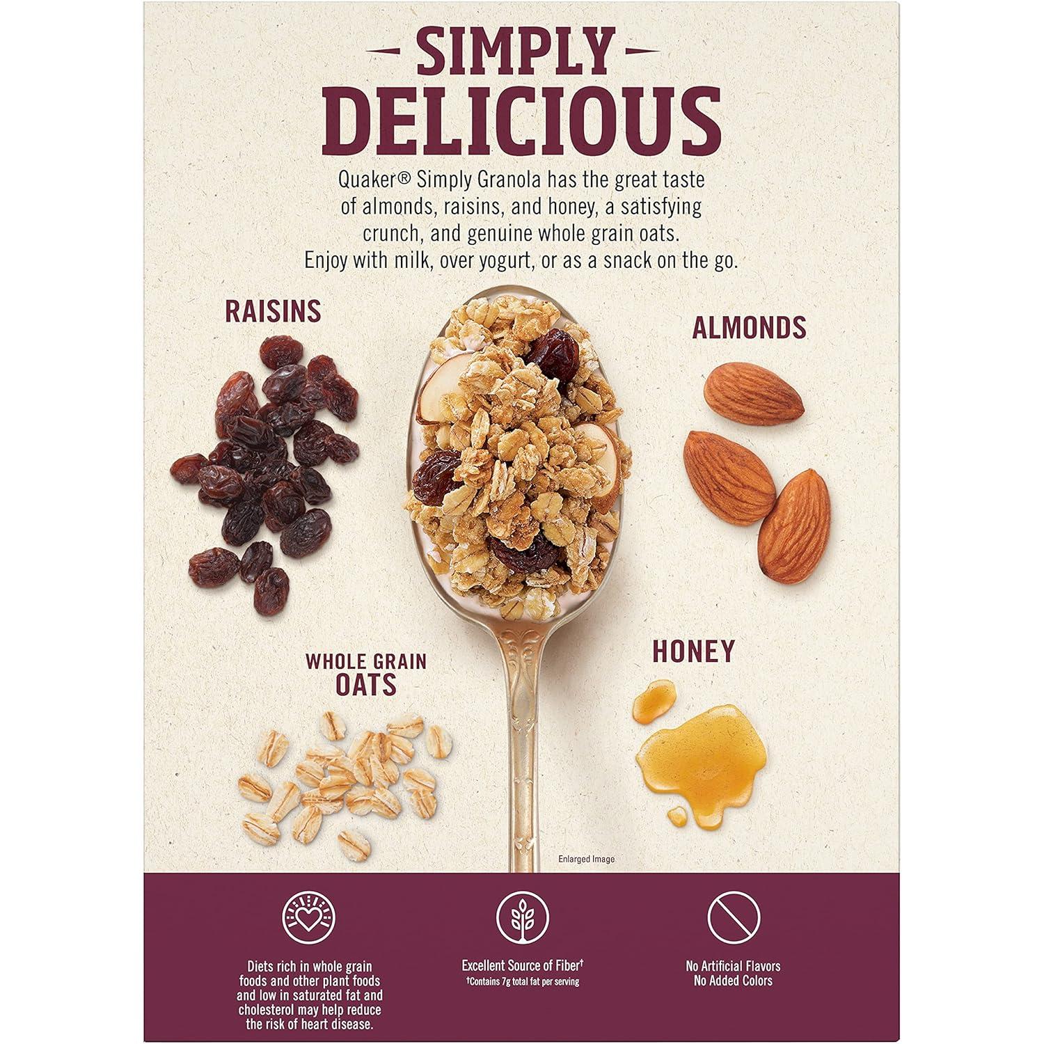 image:imageQuaker Granola Oats Honey Almonds amp Raisins 100 Natural 241 Oz241 Ounce Pack of 2