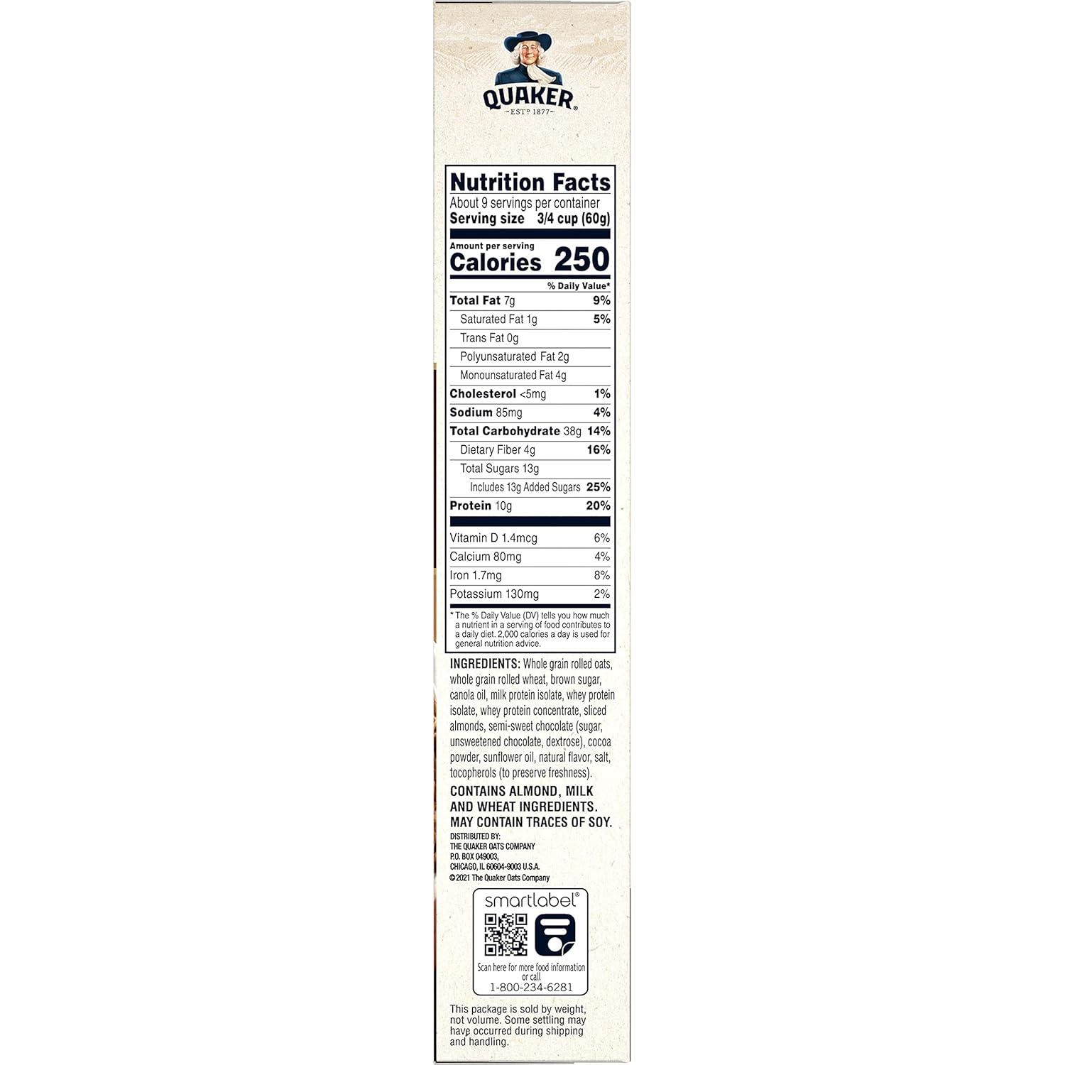 image:imageQuaker Protein Granola Oats Chocolate amp Almonds 18 oz18 Ounce Pack of 2