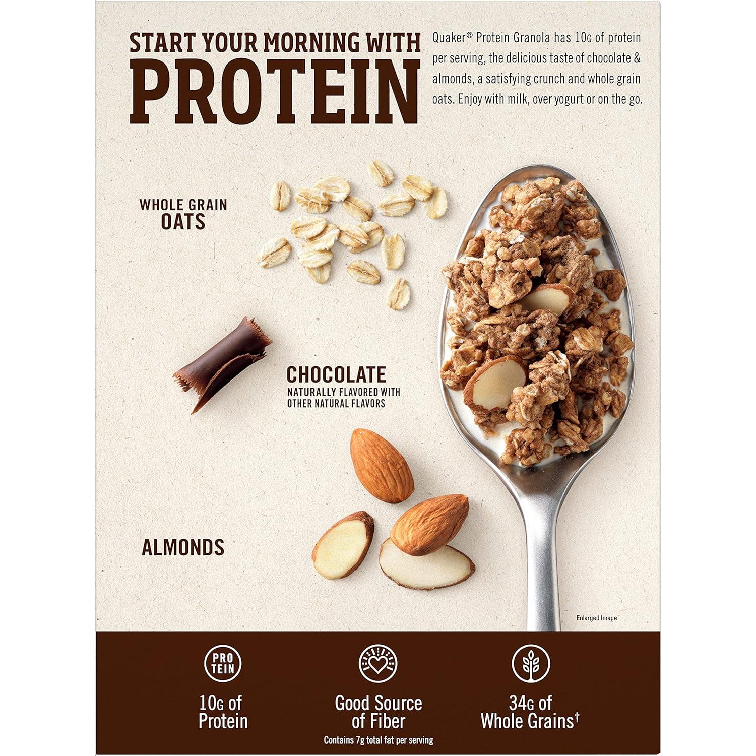 image:imageQuaker Protein Granola Oats Chocolate amp Almonds 18 oz18 Ounce Pack of 2