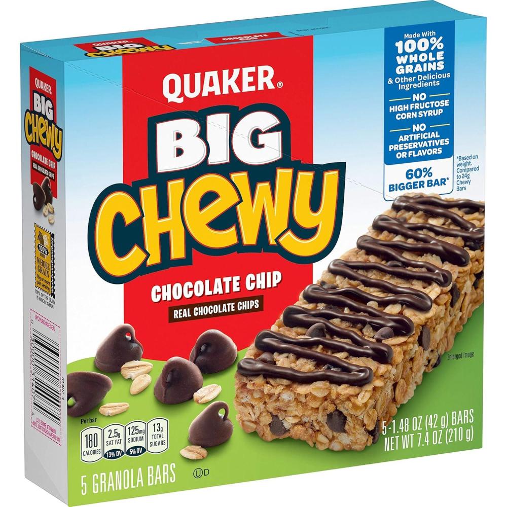image:imageQuaker Big Chewy Granola Bars 60 Larger Chocolate Chip 5 Pack