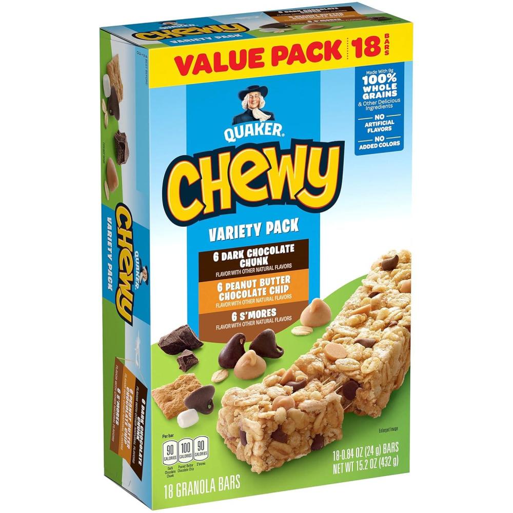 image:imageQuaker Chewy Granola Bars Variety Pack 084 Oz Bars 18 CtValue Pack