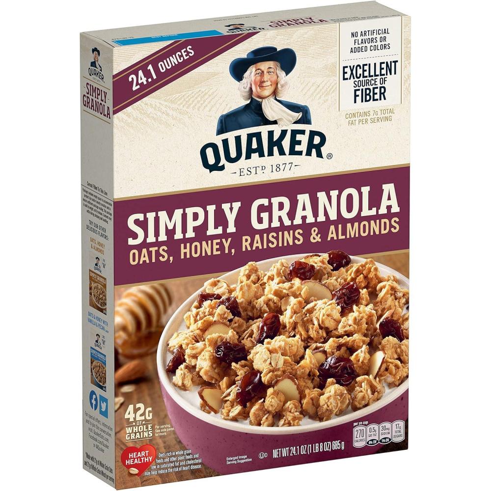 image:imageQuaker Granola Oats Honey Almonds amp Raisins 100 Natural 241 Oz241 Ounce Pack of 1