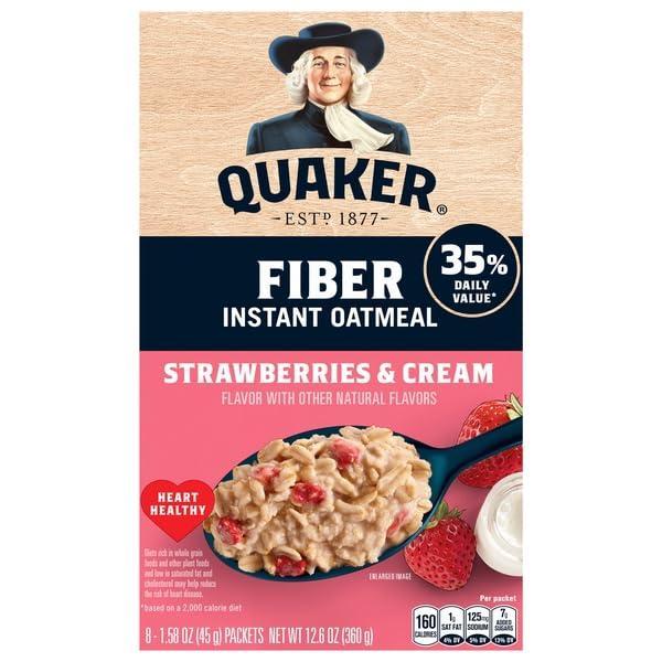 image:imageQuaker Instant OatmealFiber Boost Strawberries and Cream