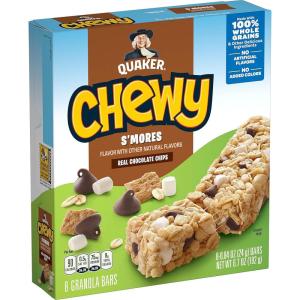Quaker S’Mores Granola Bars, 0.84 Oz, 8 Ct