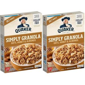 Quaker Simply Granola, Oats, Honey, & Almonds, 24.1oz Box(24.1 Ounce (Pack of 2))