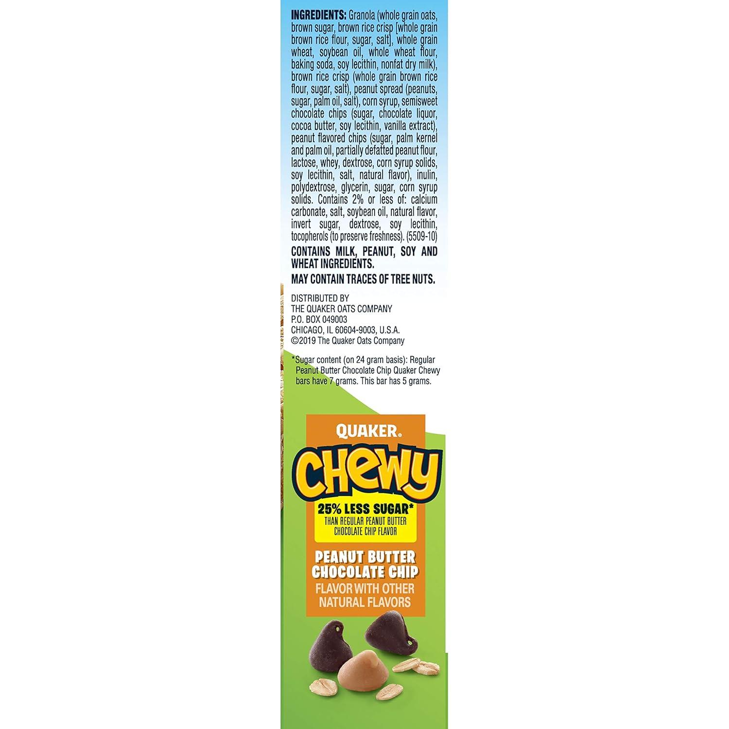image:imageQuaker Chewy Granola Bars Peanut Butter Chocolate Chip 084 Oz 8 Ct