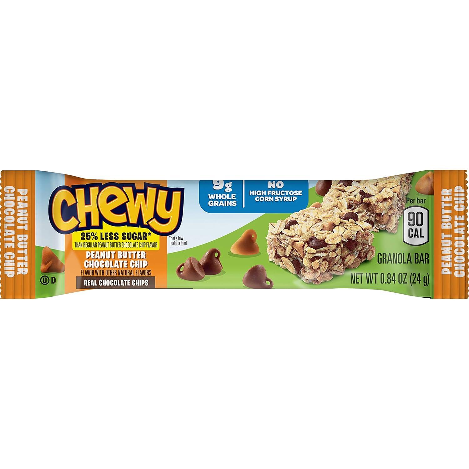 image:imageQuaker Chewy Granola Bars Peanut Butter Chocolate Chip 084 Oz 8 Ct