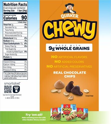 image:imageQuaker Chewy Granola Bars Peanut Butter Chocolate Chip 084 Oz 8 Ct
