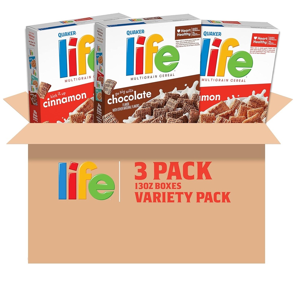 image:imageQuaker Life Breakfast Cereal 13 Ounce Pack of 4Life Chocolatey Cinnamon Variety Pack
